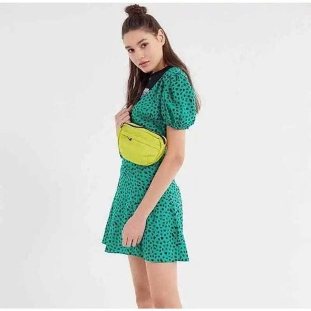 Urban Outfitters Green Jocelyn Printed Wrap Dress